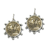 111928, WESTERN HORSE COIN DROP EARRINGS wholesale fashion jewelry - GOOD FEELINGS, INC