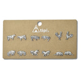 Western Farm Animal Engraved Multi Stud Earring SET