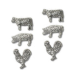 Western Farm Animal Engraved Multi Stud Earring SET