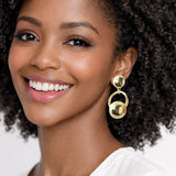 Polished Spherical Hoop Drop Earrings - view 2