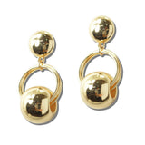 Polished Spherical Hoop Drop Earrings