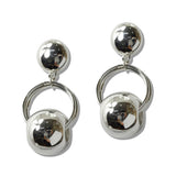 Polished Spherical Hoop Drop Earrings - view 3
