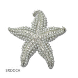 111941, PEARL AND RHINESTONE STARFISH BROOCH PIN wholesale fashion jewelry - GOOD FEELINGS, INC
