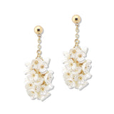 111955, PEARL FLOWER CLUSTER DANGLE EARRINGS