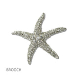 112001, PAVE CRYSTAL STARFISH BROOCH PIN wholesale fashion jewelry - GOOD FEELINGS, INC