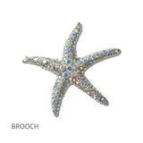 112001, PAVE CRYSTAL STARFISH BROOCH PIN wholesale fashion jewelry - GOOD FEELINGS, INC
