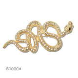 112002, PAVE CRYSTAL SNAKE BROOCH PIN wholesale fashion jewelry - GOOD FEELINGS, INC