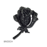 112003, PAVE CRYSTAL ROSE FLOWER BROOCH PIN wholesale fashion jewelry - GOOD FEELINGS, INC