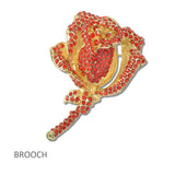 112003, PAVE CRYSTAL ROSE FLOWER BROOCH PIN wholesale fashion jewelry - GOOD FEELINGS, INC