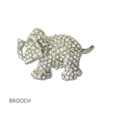 112005, PAVE CRYSTAL ELEPHANT BROOCH PIN wholesale fashion jewelry - GOOD FEELINGS, INC