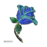 112006, PAVE CRYSTAL ROSE FLOWER BROOCH PIN wholesale fashion jewelry - GOOD FEELINGS, INC