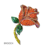 112006, PAVE CRYSTAL ROSE FLOWER BROOCH PIN wholesale fashion jewelry - GOOD FEELINGS, INC