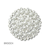 112008, PEARL AND RHINESTONE ROUND BROOCH PIN wholesale fashion jewelry - GOOD FEELINGS, INC