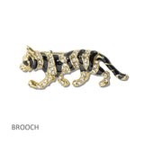 112009, FIERCE CRYSTAL TIGER BROOCH PIN wholesale fashion jewelry - GOOD FEELINGS, INC
