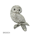 112010, SPARKLING CRYSTAL OWL BROOCH PIN wholesale fashion jewelry - GOOD FEELINGS, INC