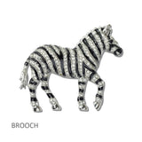 112012, PAVE CRYSTAL ZEBRA BROOCH PIN wholesale fashion jewelry - GOOD FEELINGS, INC