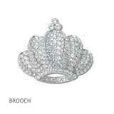 Pave Crystal Crown Brooch PIN - view 2