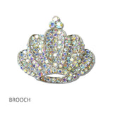 Pave Crystal Crown Brooch PIN - view 4