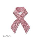 Sparkling Pink Awareness Ribbon Brooch PIN