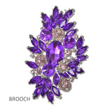 Crystal Flower Statement Brooch PIN - view 3