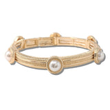 Elegant Pearl Accent Stretch Bracelet