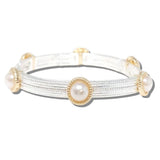 Elegant Pearl Accent Stretch Bracelet - view 2