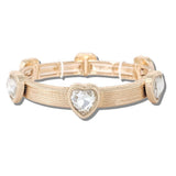 Heart Crystal Accent Stretch Bracelet