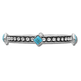 Western Diamond Turquoise Stone Accent Stretch Bracelet