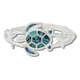 112025, SEA TURTLE ABALONE ACCENT STRETCH BRACELET wholesale fashion jewelry - GOOD FEELINGS, INC