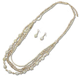Multi Strand Natural Stone Beaded Long Necklace - view 4