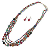 Multi Strand Natural Stone Beaded Long Necklace - view 2