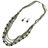 Multi Strand Natural Stone Beaded Long Necklace