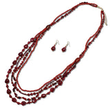 Multi Strand Natural Stone Beaded Long Necklace - view 7