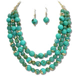 Multi Layered Marbled Bead Necklace - view 3