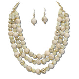 Multi Layered Marbled Bead Necklace - view 4