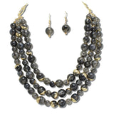 Multi Layered Marbled Bead Necklace - view 5