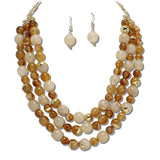 Multi Layered Marbled Bead Necklace - view 6