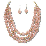 Multi Layered Marbled Bead Necklace