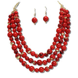Multi Layered Marbled Bead Necklace - view 7