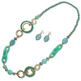 Celluloid Acetate Chain Beaded Long Necklace - view 2