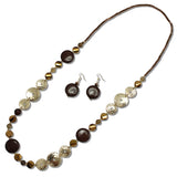 Hammered Metallic and Disc Long Beaded Necklace - view 8