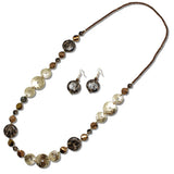 Hammered Metallic and Disc Long Beaded Necklace - view 7