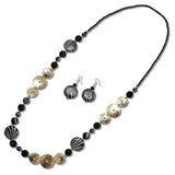 Hammered Metallic and Disc Long Beaded Necklace - view 10