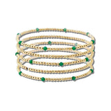 112034, DAINTY BEADED MULTI LAYERED STRETCH BRACELET