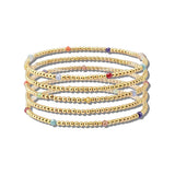 112034, DAINTY BEADED MULTI LAYERED STRETCH BRACELET