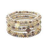 112036, CROSS ACCENT MULTI LAYERED BEADED STRETCH BRACELET