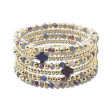 112036, CROSS ACCENT MULTI LAYERED BEADED STRETCH BRACELET