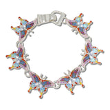 Enameled Butterfly Magnetic Closure Bracelet