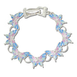 Enameled Butterfly Magnetic Closure Bracelet