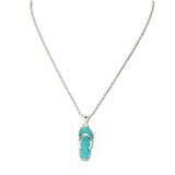 112052, MINT FLIP FLOP PENDANT NECKLACE wholesale fashion jewelry - GOOD FEELINGS, INC